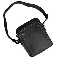 Сумка через плече чоловіча шкіряна Tiding Bag 8911A чорна - мініатюра 9