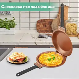 Сковорода для млинців та панкейків подвійна Pancake Maker Ø 19 см з антипригарним покриттям, Kitchen Master Зелений 86740 - мініатюра 7