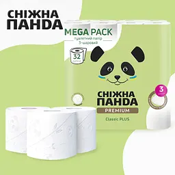 Туалетний папір Сніжна панда Premium Classic Plus 32 рулони - мініатюра 3