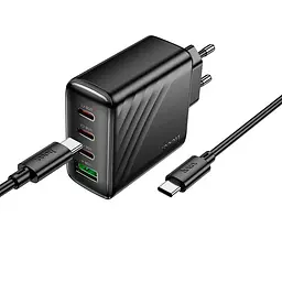 Зарядний пристрій адаптер живлення з кабелем C-C Hoco CS27A Supply charger 67W 4 порти