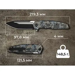 Ніж складаний туристичний Weknife Breach (9.8 см) Bohler M390 / Titanium піксель - мініатюра 13