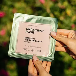 Маска з колагеном з гіалуроновою кислотою на тканинній основі Ukrainian Rose 30 г - мініатюра 2