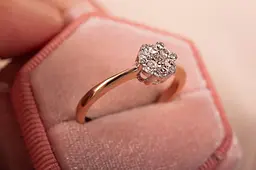 Каблучка з жовтого і білого золота з бриліантами 16 K-0255 - мініатюра 5