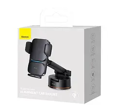 Автомобільний тримач холдер Baseus Wisdom Auto Alignment Car Mount Wireless Charge QI 15W CGZX000101 Black - мініатюра 2