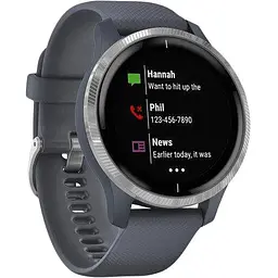 Спортивний годинник Garmin Venu Silver Stainless Steel Bezel w. Granite Blue and Silicone B. (010-02173-01/010-02173-03) - мініатюра 3