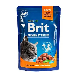 Вологий корм Brit Premium Cat pouch для стерилізованих кішок, лосось, 100 г - мініатюра 4