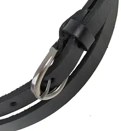 Вузький жіночий шкіряний ремінь поясок Skipper 1405-15 Чорний - мініатюра 5