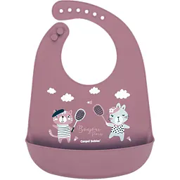 Слинявчик Canpol babies Bonjour Paris силіконовий з кишенькою червоний (74/027_red)