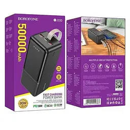 Зовнішній акумулятор Borofone BJ33D 50000 mAh чорний - мініатюра 4