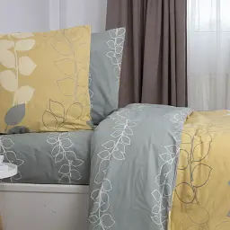 Комплект постільної білизни ТЕП Soft Dreams Grey Leaf євро бежевий сірий - мініатюра 4