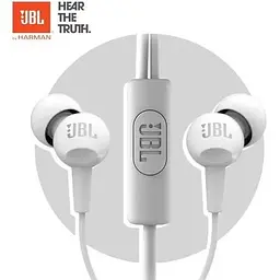 Навушники провідні JBL C100SI білі з мікрофоном - мініатюра 9