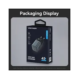 Зарядний пристрій Vention 2xUSB-C PD45W GaN gray (FCDH0-EU) - мініатюра 12