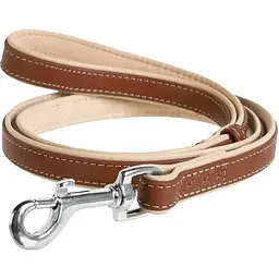 Повідець для собак Waudog Soft, шкіряний, 122х1,8 см, коричневий