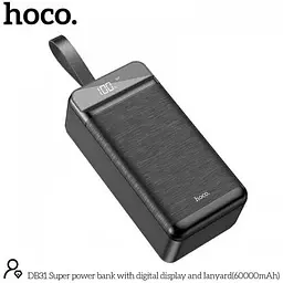Портативна батарея Hoco Super DB31 60000mAh + Lightning роз'єм та ремінець чорна - мініатюра 8