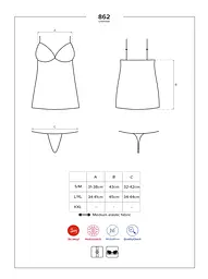 Комплект білизни Obsessive 862-CHE-1 L/XL чорний - мініатюра 5