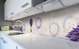 Кухонний фартух Лавандова гармонія вінілова наклейка для кухні ПВХ Квіти Фіолетовий Happy Pocket Z181339 - мініатюра 5