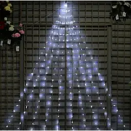 Новорічна конусна гірлянда 2 м 10 ниток LED 200 лампочок Білий