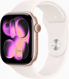 Смарт-годинник Apple Watch Series 11 GPS 46mm Rose Gold Alu. Case w. Light Blush S. Band - M/L (MEV74)