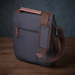 Вертикальна чоловіча сумка через плече текстильна 21261 Vintage чорна