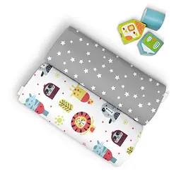 Пелюшки дитячі багаторазові Cosas Safari & Stars 2 шт 80х100 см (Бязь_Сафари_Звездопад) - мініатюра 3