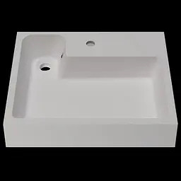 Раковина матова над пральною машиною Amidicon Breeze 50 600x500 з литого каменю BREEZE_50_MAT, Білий матовий