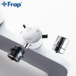 Душова система Frap F2431, поворотний вилив, лійка, білий/хром - мініатюра 5