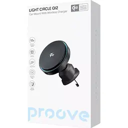 Автотримач із бездротовою зарядкою Proove Light Circle Qi2 15W Black (WHLC15010002) [167446] - мініатюра 2