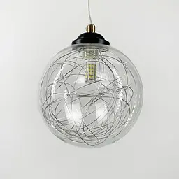 Підвіс Transparent Bubbles з плафоном з металевою хромованою ниткою Line.F 371/1 - мініатюра 4