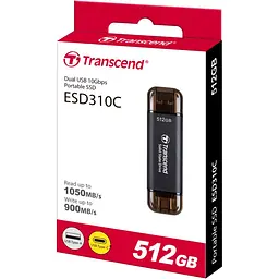 Зовнішній SSD накопичувач Transcend ESD310C 512GB Black (TS512GESD310C) [131750] - мініатюра 4