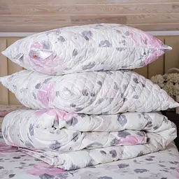 Подушка Ecotton 40х60 см антиалергенна з натуральним чохлом рожева 20-1455 Lilac (18263)