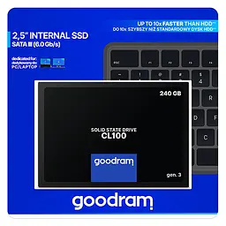 SSD 240Gb GoodRAM CL100 SATA III 2.5" TLC, Retail - мініатюра 4