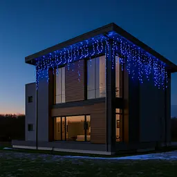 Вулична гірлянда Бахрома GarlandoPro 25 м 405 LED чорний дріт Синій 25MBBL - мініатюра 6