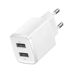 Сітчастий зарядний пристрій Baseus Compact Charger 2U 10.5W EU білий CCXJ010202 - мініатюра 4