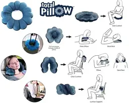 Подушка-трансформер Supretto Total Pillow дорожня універсальна темно-синя (80910001) - мініатюра 2