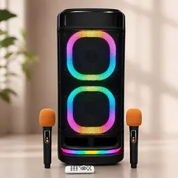Колонка BTS-2120 Bluetooth / Акустична система з двома бездротовими мікровонами / Караоке-колонка