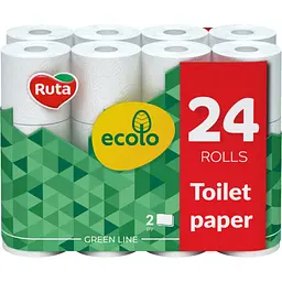 Туалетний папір Ruta Ecolo 2 шари 24 рулони (4820202895626) - мініатюра 1