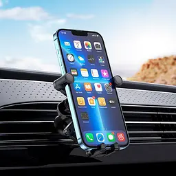 Тримач Borofone Point air outlet gravity linkage car holder BH78 до 7 дюймів чорний - мініатюра 6