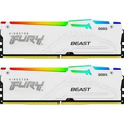 Модуль пам'яті Kingston Fury DDR5 32GB (2x16) 5600MHz Beast White RGB EXPO (KF556C36BWEAK2-32) - мініатюра 3
