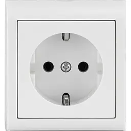 Розетка Ovivo Electric Nivo, одинарна з заземленням, накладна, біла