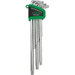 Набір ключів Toptul Г-подібних супердовгих TORX T10-T50 із отвором 9 шт GSN-09ET