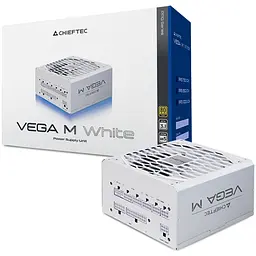 БЖ 1000W Chieftec VEGA M PPG-1000-CW ATX 3.1 135mm, 80+ Gold, Fully modular, WHITE, Retail - мініатюра 6