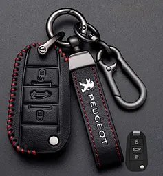 Чохол для автоключів Peugeot із брелоком-карабіном, оригінал (3 кнопки викидний ключ №3)