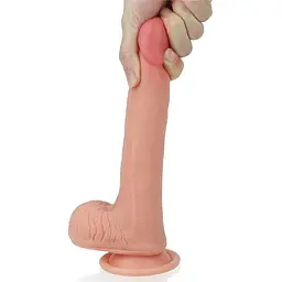 Фалоімітатор Dual layered Platinum Silicone 20.5 см тілесний - мініатюра 5
