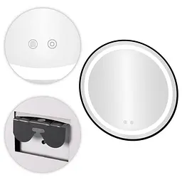 Кругле настінне дзеркало ModernHome Anti-Fog з LED-підсвіткою 80 см. - мініатюра 6
