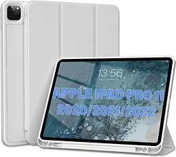 Чохол-книжка BeCover Tri Fold Soft TPU з кріпленням Apple Pencil для Apple iPad Pro 11 2020/2021/2022 Сірий (711111) - мініатюра 2
