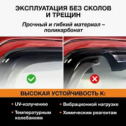 Дефлектори вікон вітровики для Renault Megane II 2002-2008 Універсал Гнучкі (Acrylic) - мініатюра 5