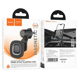 Холдер Hoco H74 Crown ring magnetic car holderair outlet Чорний - мініатюра 2
