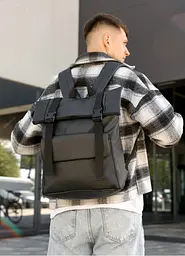 Чоловічий рюкзак Sambag RollTop Milton чорний 41 х 30 х 16 см (24251001m) - мініатюра 4