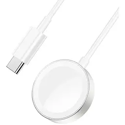Зарядка Qi HOCO Wireless charger Type-C для iWatch CW39C usb-c вихід для 1-7/SE Series біла