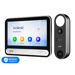 Комплект IP-відеодомофона з WiFi TVT TE-KT6101-001 Black: відеодомофон 7" TD-E2137-PE/TP/WF, відеопанель 2Mp TD-E3110-IC/PE/WF, кутовий кронштейн, монтажна коробка з козирком (82-00411)